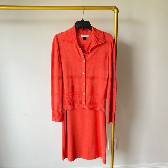 St John Coral Dress Jacket Set Size 4 - Picture 2 of 13